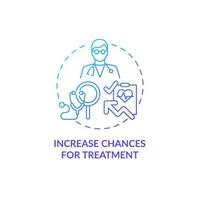 Increase chances of treatment blue gradient concept icon. Annual checkup abstract idea thin line illustration. Healthcare. Yearly medical examination. Vector isolated outline color drawing