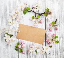 apple blossoms with card photo