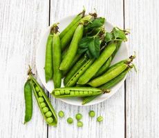 green peas on a table photo