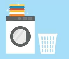 Automatic washing machine isolated. Vector illustration