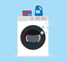 Automatic washing machine isolated. Vector illustration