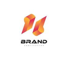 Modern and Abstract Initial P and B Logo Design with 3D Style in Orange Gradient. PB Logo Design for Business Identity vector