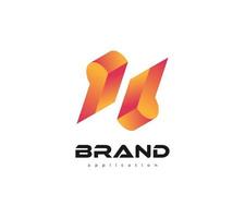 diseño de logotipo p y b inicial moderno y abstracto con estilo 3d en degradado naranja. diseño de logotipo pb para identidad empresarial vector