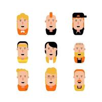 Character set, Avatar icons in flat design, Isolated, vector illustration