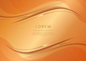 Abstract 3d gold curve template luxury background with space for text. vector