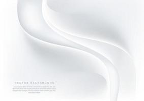 Abstract modern 3d dynamic wavy and curved white, grey on clean background. Luxury concept. vector