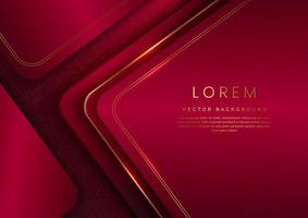 Abstract 3d modern luxury template red elegant color and gold arrow background with golden glitter line light sparkle. vector