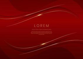 Abstract 3d red elegant curve template luxury background with space for text. vector