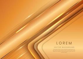 Abstract 3d modern luxury template gold color and gold arrow background with golden glitter line light sparkle. vector