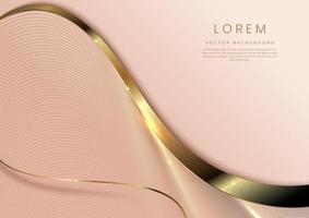 Elegant luxury background lines golden curves with sparkling gold ribbons. vector