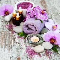 Spa products with orchids photo