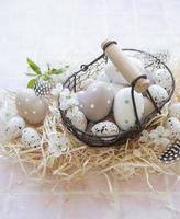 A basket with Easter eggs photo