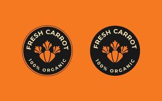 conjunto de sellos con una zanahoria. el elemento de diseño, publicidad, envasado de productos de zanahoria vector