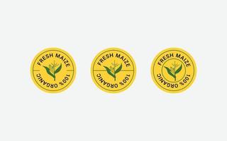 Maize stamp badge label design set. Circle form templates Maize. Element for design, advertising, packaging of Maize products vector