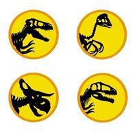 jurassic animals sekeleton suitable for dinosaurs themed illustration vector