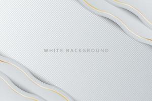 White abstract elegant modern Background with wave gradient design style and gold line vector