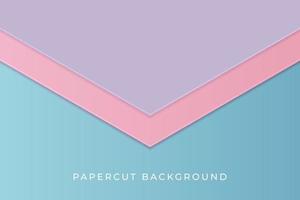 Blue and pink and purple pastel color paper geometric flat lay background vector