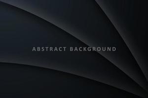 Dark deep black dynamic abstract vector background with wavy lines