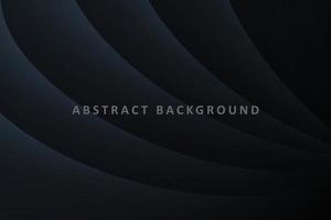 Dark deep black dynamic abstract vector background with wavy lines