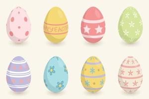 colección de coloridos huevos de pascua vector