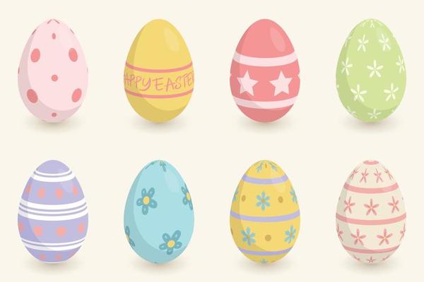 Collection of colorful easter eggs