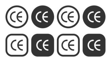 Set of CE mark symbol for conformite europeenne, clean label product, information vector illustration sign