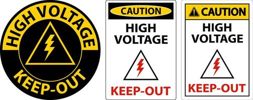 Caution High Voltage Keep Out Sign On White Background vector