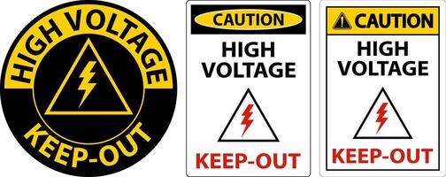 Caution High Voltage Keep Out Sign On White Background vector