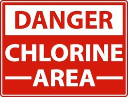 Danger Chlorine Area Sign On White Background vector