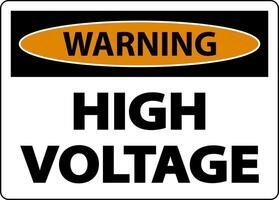 Warning High Voltage Sign On White Background vector