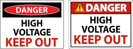 Danger High Voltage Keep Out Sign On White Background vector