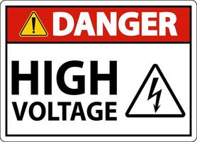 Danger High Voltage Sign On White Background vector