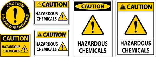 Caution Hazardous Chemicals Sign On White Background vector