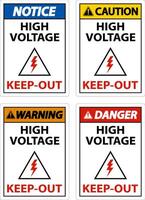 High Voltage Keep Out Sign On White Background vector