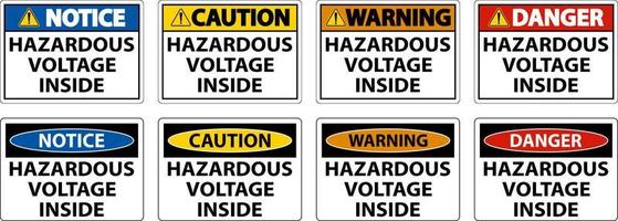 Danger Hazardous Voltage Inside Sign On White Background vector