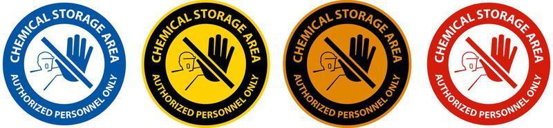 Chemical Storage Area Authorized Personnel Only Symbol Sign vector