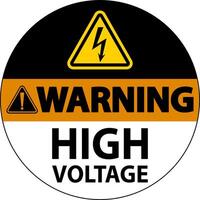 Warning High Voltage Floor Sign On White Background vector