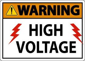 Warning High Voltage Sign On White Background vector