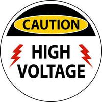 Caution High Voltage Floor Sign On White Background vector