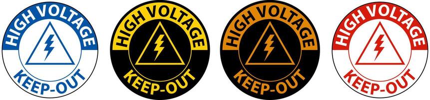 High Voltage Keep Out Sign On White Background vector