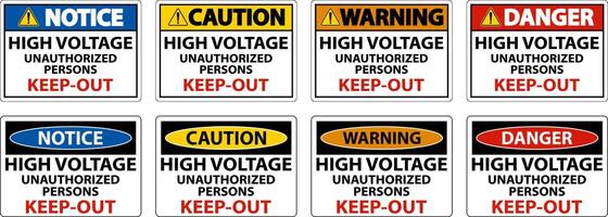 Danger High Voltage Keep Out Sign On White Background vector