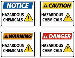 Hazardous Chemicals Sign On White Background vector