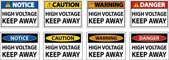 Danger High Voltage Keep Away Sign On White Background vector