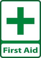 First Aid Station Sign on white background vector