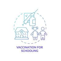 Vaccination for schooling blue gradient concept icon. Protection against covid abstract idea thin line illustration. Future protection from disease. Vector isolated outline color drawing