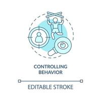 Constant controlling concept icon. Physical and emotional abuse. Relationship trust lack. Jealous partner abstract idea thin line illustration. Vector isolated outline color drawing. Editable stroke