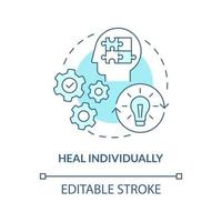 Heal personally concept icon. Cope with negative thoughts. Assess your needs. Self analysis abstract idea thin line illustration. Vector isolated outline color drawing. Editable stroke