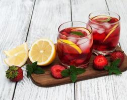 Lemonade with strawberries photo