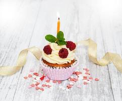 Cupcake and candle photo