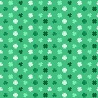 St Patricks Day pattern with shamrocks. Seamless green background and clover leaves. Saint Patricks holiday party backdrop. Vector flat illustration